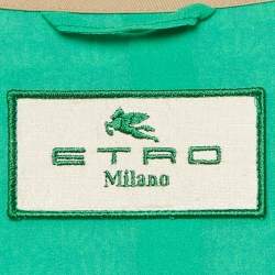 مملوكة مسبقًا Etro Green Floral Jacquard & Tweed Shrug S