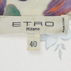 Pre Owned فستان ميني بياقة قميص إيترو مطبوع بنقش زهري متعدد الألوان قماش جيرسي مقاس صغير