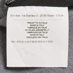 Pre Owned فستان قصير إيترو حرير بطبعة بيزلي أسود/أخضر مقاس متوسط