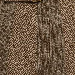 Pre Owned Etro Brown Striped Tweed Mini Skirt S