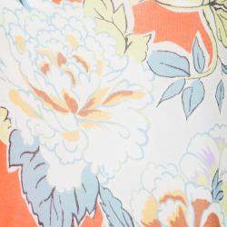 Pre Owned توب إيترو رقبة بيضاوية طباعة زهور تريكو متعدد الألوان M