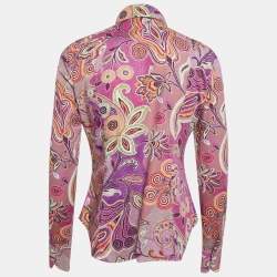 Pre Owned قميص إيترو قطن طباعة بيزلي بنفسجي مقاس متوسط (ميديوم)