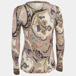 Pre Owned Etro Multicolor Paisley Print Jersey Top S