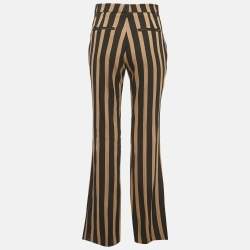 مملوكة مسبقًا بنطلون إيترو مخطط بلون بيج وأسود مقاس وسط - ميديم