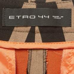 مملوكة مسبقًا بنطلون إيترو مخطط بلون بيج وأسود مقاس وسط - ميديم