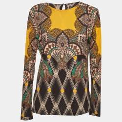 Pre Owned Etro Multicolour Printed Jersey Long Sleeve Top M