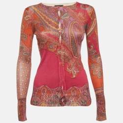 مملوكة مسبقًا Etro Multicolour Paisley Print Knitted Sweaters S