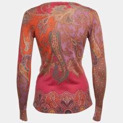 مملوكة مسبقًا Etro Multicolour Paisley Print Knitted Sweaters S