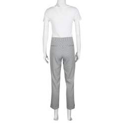 Pre Owned Etro Monochrome Jacquard Cropped Pants M