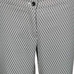 Pre Owned Etro Monochrome Jacquard Cropped Pants M
