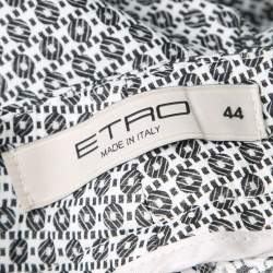 Pre Owned Etro Monochrome Jacquard Cropped Pants M