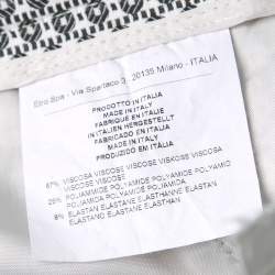 Pre Owned Etro Monochrome Jacquard Cropped Pants M