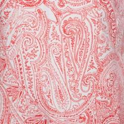Etro Orange and White Paisley Print Sleeveless Top S