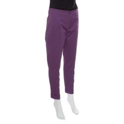 Etro Purple Cotton Tailored Trousers M