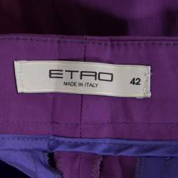 Etro Purple Cotton Tailored Trousers M