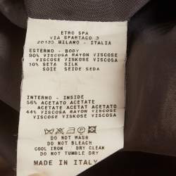 Pre Owned Etro Purple Paisley Print Satin Velvet Trim Shift Dress M