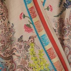Pre Owned Etro Beige Jacquard Floreale Garden Of Ninfa Cape One Size 