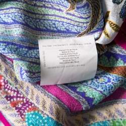 مملوكة مسبقًا Etro Multicolor Printed Silk Gauze Long Sleeve Dress M