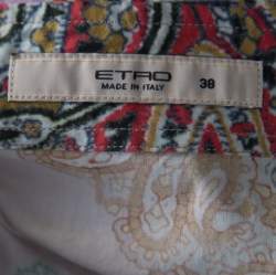 مملوكة مسبقًا قميص إيترو قطن بيزلي مطبوع متعدد الألوان بأكمام طويلة أزرار أمامية S