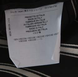 مملوكة مسبقًا بنطلون إيترو تويل مونوكرومي مخطط بوسط مطاطي أرجل واسعة M