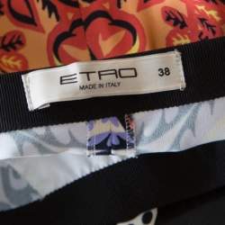 Pre Owned بنطلون ايترو كريب مستقيم طباعة ديجيتال متعدد الألوان S