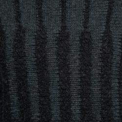 Etro Charcoal Grey Wool and Alpaca Textured Knit Long Sleeve High Sweater S