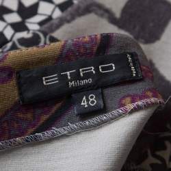 Etro Multicolor Abstract Printed Wool Blend Short Dress L 
