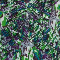 Pre Owned فستان إيترو ميدي رقبة مكشك جيرسيه طباعة زهور متعدد الألوان M