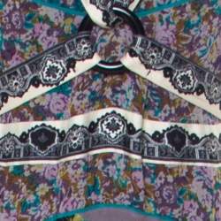 Pre Owned فستان إيترو مطبوع متعدد الألوان رقبة حرف V طويل L