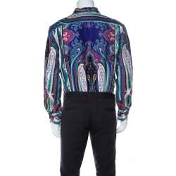 مملوكة مسبقًا Etro Multicolor Paistley Print Cotton Shirt L 