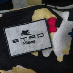 Pre Owned Etro Multicolor Floral Printed Linen Wrap Dress L 