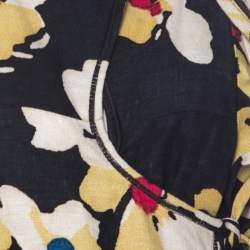 Pre Owned Etro Multicolor Floral Printed Linen Wrap Dress L 