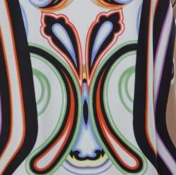 Pre Owned Etro Multicolor Printed Silk Crepe Pleated Hem Detail Midi Dress M