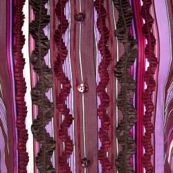 Pre Owned قميص إيترو تفاصيل مكشك قطن مخطط متعدد الألوان S