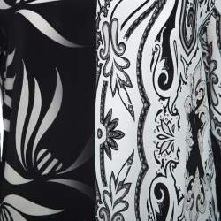 Etro Monochrome Paisley and Leaf Print Silk Blouse M
