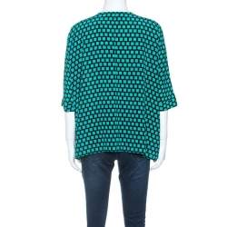 Pre Owned بلوزة إيترو حرير مطبوع متعدد الألوان بأكمام دولمان M