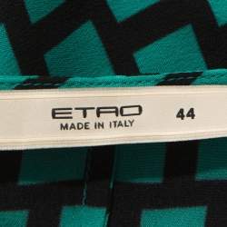 Pre Owned بلوزة إيترو حرير مطبوع متعدد الألوان بأكمام دولمان M