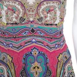 Pre Owned Etro Multicolor Paisley Print Crepe Maxi Dress L