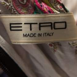 Pre Owned Etro Multicolor Paisley Print Crepe Maxi Dress L