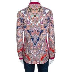 مملوكة مسبقًا Etro Multicolor Paisley Print Stretch Cotton Button Front Shirt M