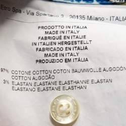 Pre Owned Etro Blue Printed Stretch Cotton Long Sleeve Shirt S