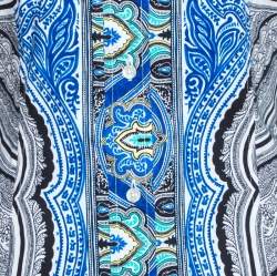 Pre Owned Etro Blue Printed Stretch Cotton Long Sleeve Shirt S