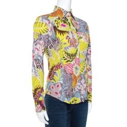 Pre Owned قميص ايترو قطن جاكار متعدد الالوان بطبعة زهور مقاس صغير (سمول)