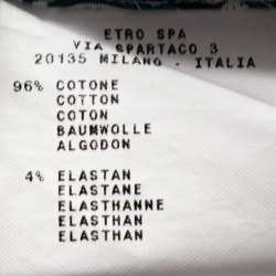 مملوكة مسبقًا قميص إيترو قطن مطاطي أزرق بطباعة بيزلي أزرق مقاس صغير (سمول)