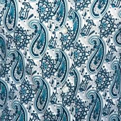 مملوكة مسبقًا قميص إيترو قطن مطاطي أزرق بطباعة بيزلي أزرق مقاس صغير (سمول)