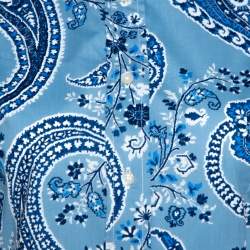 Etro Blue Paisley Print Stretch Cotton Shirt S