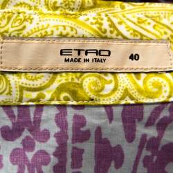 مملوكة مسبقًا قميص إيترو قطن مطاطي بطباعة بيزلي متعدد الألوان مقاس صغير (سمول)