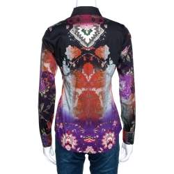 Pre Owned Etro Multicolor Abstract Floral Print Stretch Cotton Shirt S