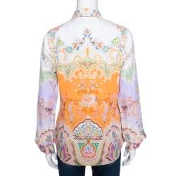 Pre Owned Etro Multicolor Paisley Printed Cotton Button Front Shirt M
