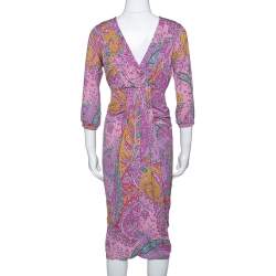 مملوكة مسبقًا فستان إيترو قطن متعدد الألوان بطبعة بيزلي مقاس كبير - لارج